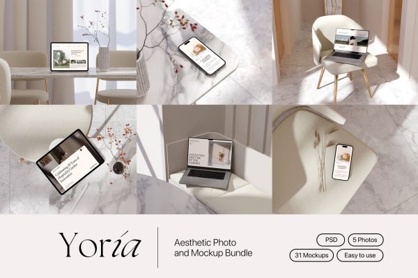 Yoria – Aesthetic Mockup Bundle