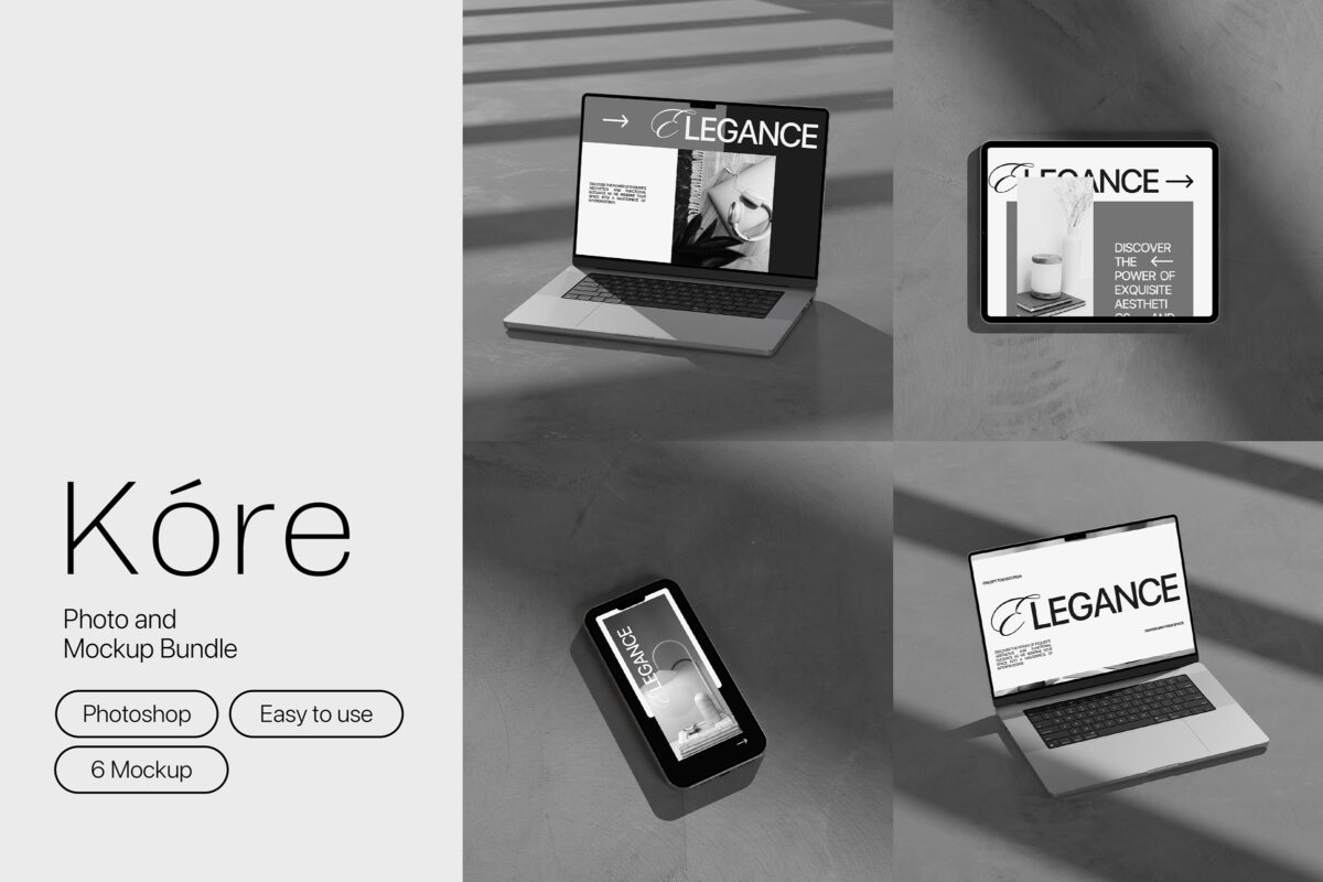 Kore Minimal Mockup Bundle 3 Kore - Minimal Mockup Bundle