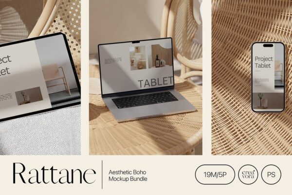 Rattane - Aesthetic Mockup Bundle