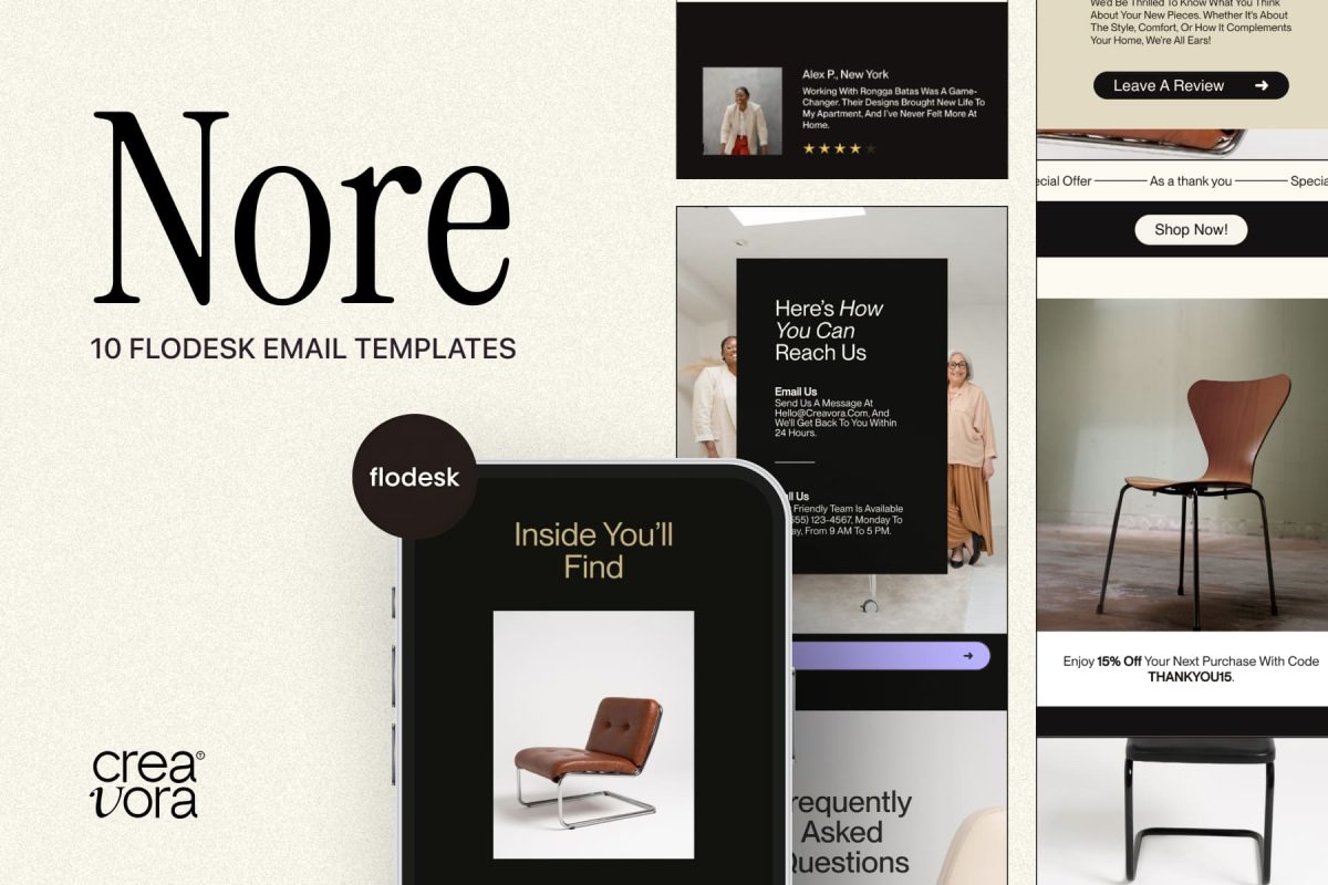 Nore Flodesk Email Templates Creavora Nore Flodesk Email Templates Creavora